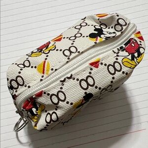 Mickey Mouse Patterned Pouch wallet change purse with key ring